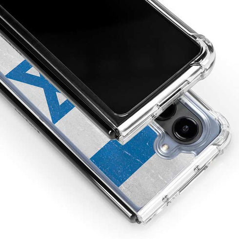 Israel Flag Distressed Galaxy Z Fold5 5G Clear Case